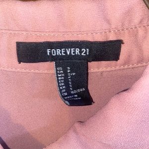 FOREVER 21 “Cold-Shoulder” Silk Button Down